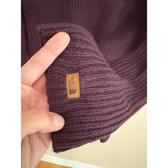 The North Face V-Neck Alpaca Wool Blend Cozy Sweater Midi Dress in Purple Size M - Picture 6 of 13